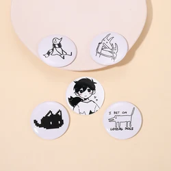 I Bet On Losing Dogs Soft Button Pin Cartoon Anime Simple Strokes Animal Badge Collar Brooch Metal Gift For Friends Kids Jewelry