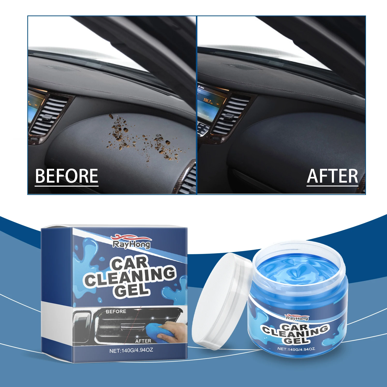 Universal Car Cleaning Gel Detailing Putty, Car Goop Cleaner Interior Cleaner Putty for Home, Office, Keyboard, Computer