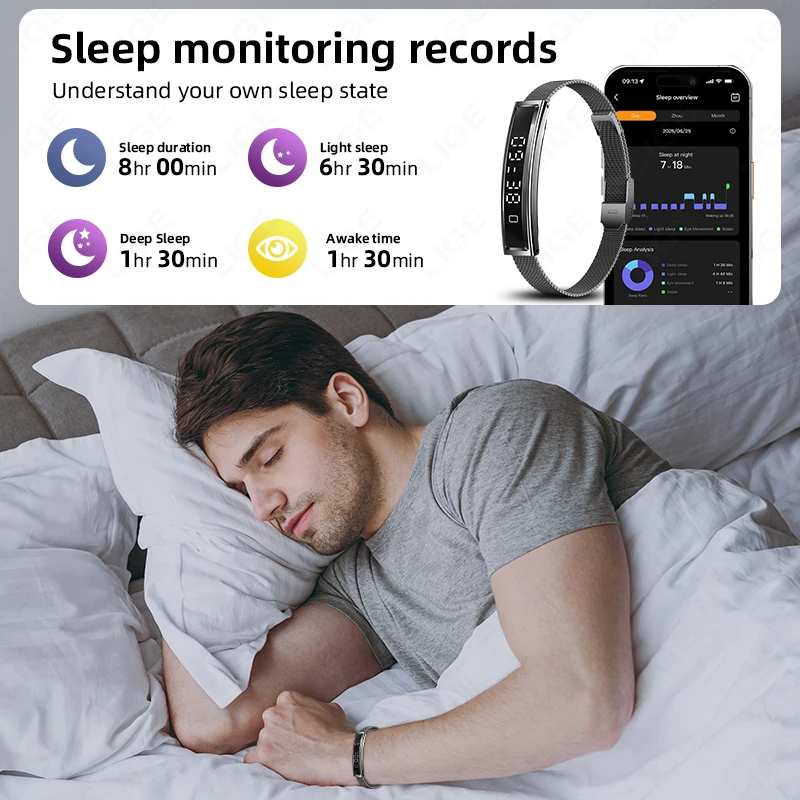 LIGE New Sport Fitness Tracker Smart Bracelet Heart Rate Health Monitor Pedometer Call Reminder Smartwatch Band For Men Women