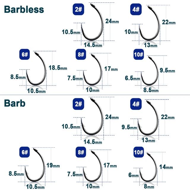 Carp Fishing Hooks 50~100Pcs Barbed/Barbless Fishing Hooks Fly