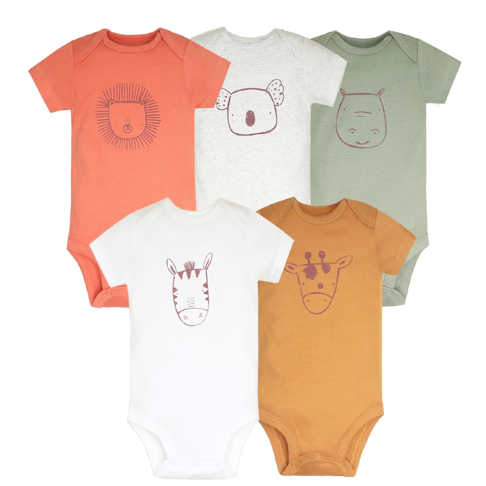 5Pcs Dinosaur Baby Bodysuits 3
