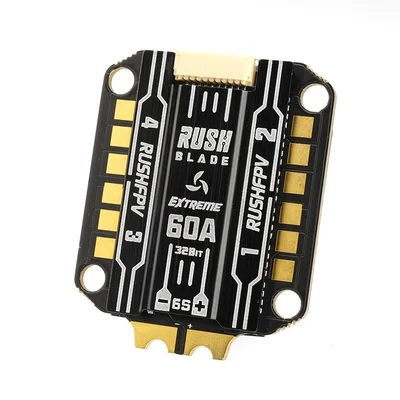 Installation du RUSHFPV RUSH BLADE 60A Extreme 128K 4in1 ESC sur un châssis de drone FPV