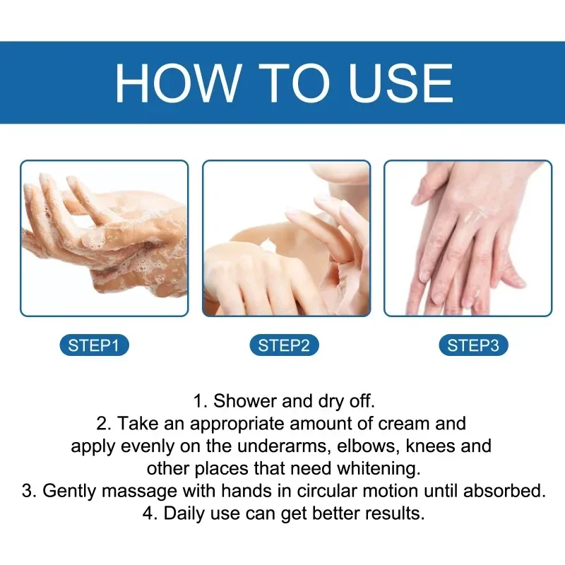 Skin whitening cream armpit Knee Neck removal dark Spots Melanin Bleaching Underarm Inner Thigh brighten moisturizing body care