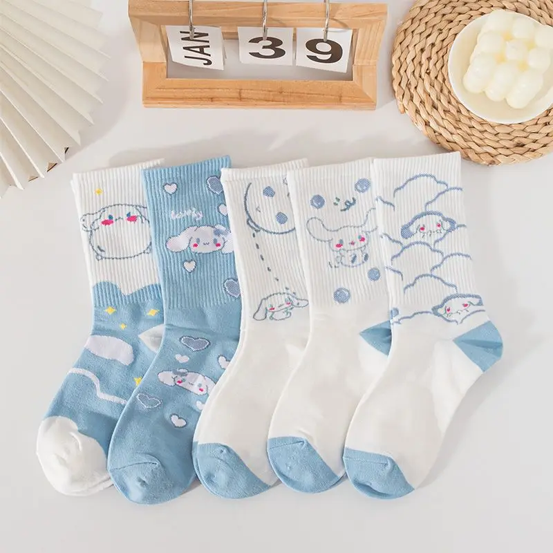 

Kawaii Sanrio Anime Cinnamoroll Winter Cotton Warm Stockings Cute Cartoon Lovley Sports Socks New Fashion Gifts for Girls