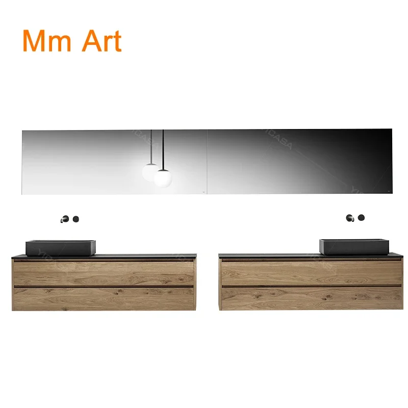 black color bathroom vanity cabinets with single and double sink