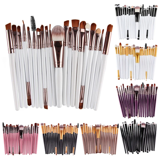 20 PCS Makeup Brush Set Eye Shadow Brush Set Foundation Brush Beauty Tools Soft Man-made Fibers Full Set Makeup Brush