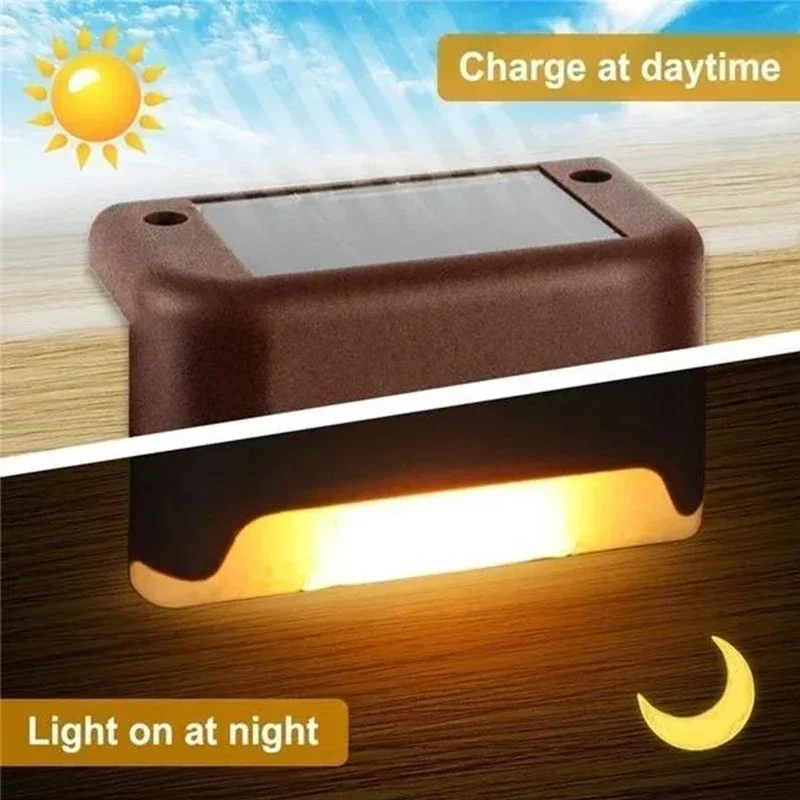 4/8/12Pcs Solar Deck Lights Outdoor Waterproof LED Fence Lights Step Garden Decorate Lamp for Patio Stairs Railing Pathway