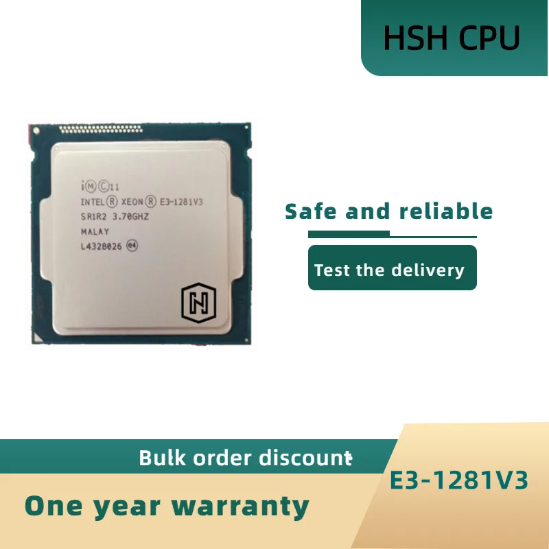 

Intel Xeon E3-1281v3 E3 1281v3 E3 1281 v3 3.7 GHz Used Quad-Core Eight-Thread CPU Processor L2=1M L3=8M 82W LGA 1150