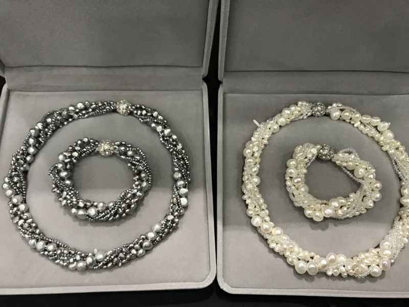 

Natural Fresh Water Pearl Necklace Baroque Pearl With Crystal setsFor Women Fashion Jewelry as Christmas Gift Free Shipping