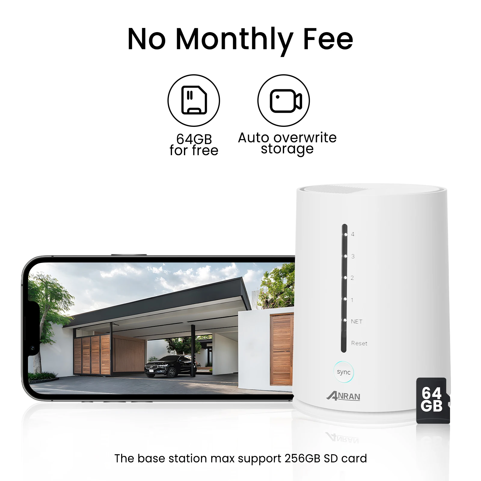 ANRAN 4MP Telecamera WiFi Esterno Senza Fili, Kit Di 4 Telecamere Videosorveglianza Con Pannello Solare 64GB Scheda SD, Visione Notturna A Colori, Rilevamento PIR, Nessun Costo Mensile, Audio A 2 Vie - Foto 11