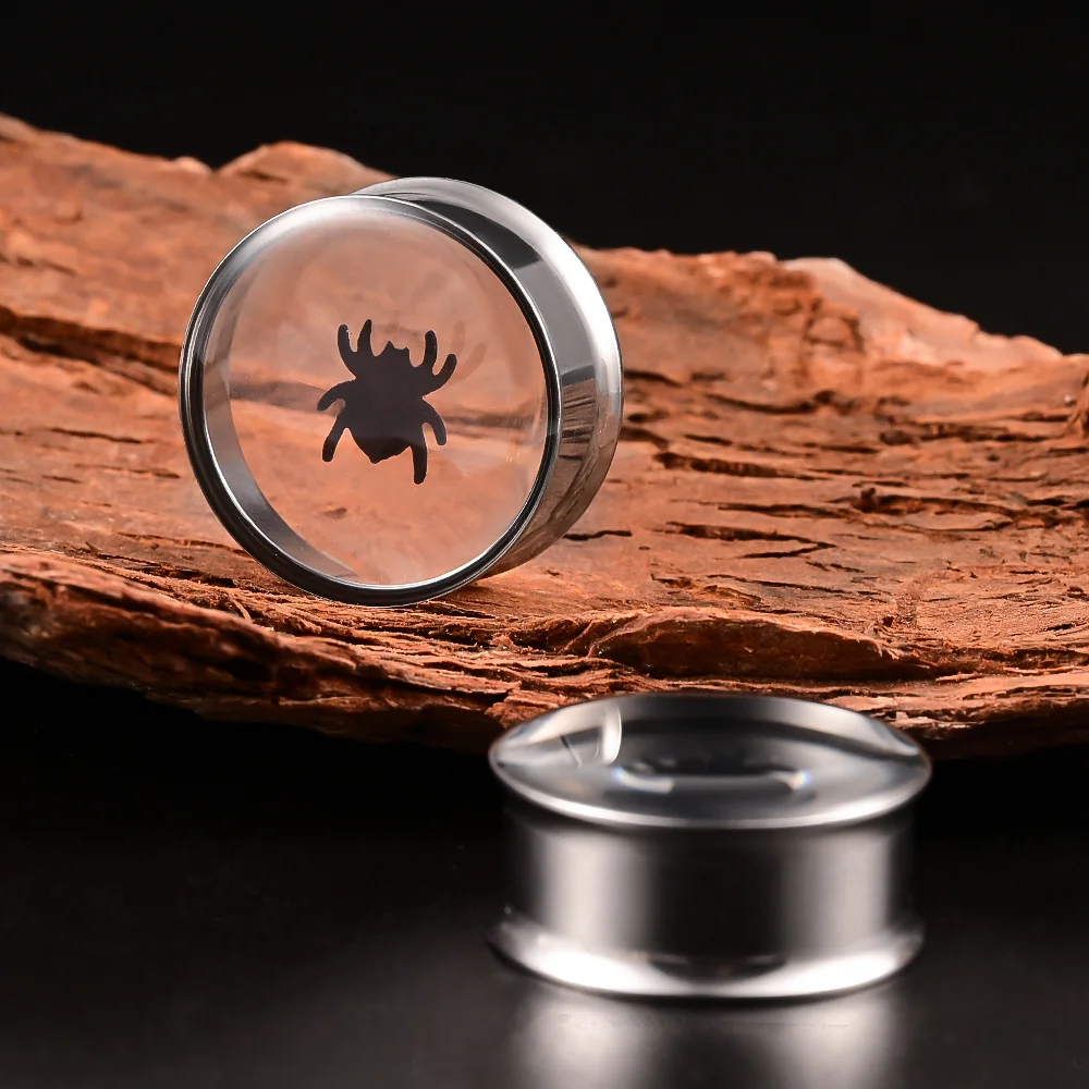 

Doearko10pcs Spiders Ear Gauges Tunnels Plugs Piercing Body Jewelry 316 Stainless Steel Expander Hypoallergenic