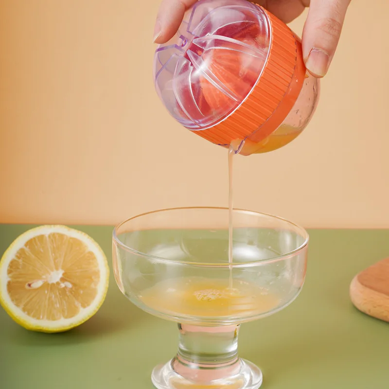 Hand Juicer Citrus Orange Squeezer Manual Lid Rotation Press Reamer for Lemon Lime Grapefruit with Strainer and Container tools