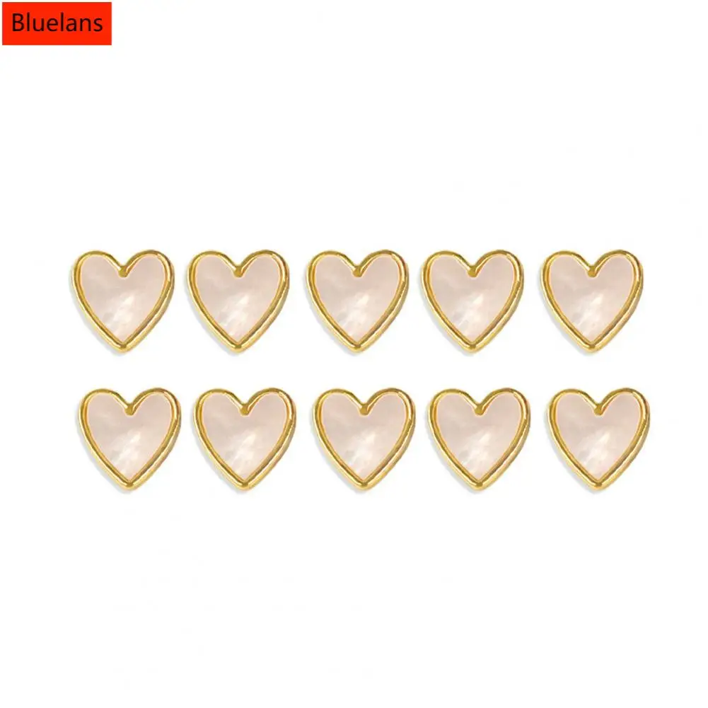 

10Pcs Nail Ornaments Exquisite Shape 3D Visual Effect Vibrant Color Acrylic Love Heart Style DIY Nail Art Decoration Nail Salon