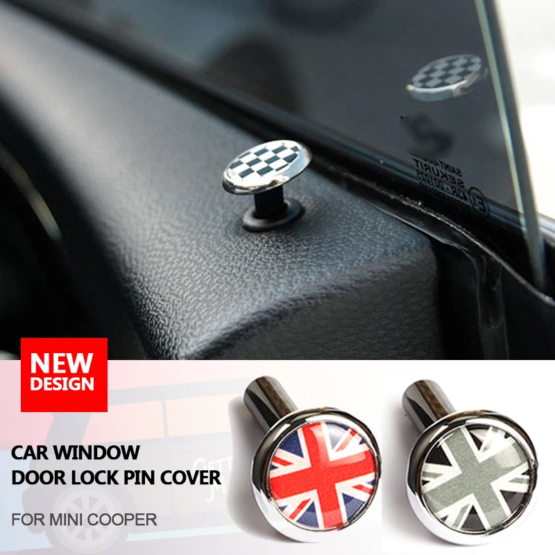 2PCScarbonfiberCarDoorLockPinCoverForMiniCooperF54F55F56