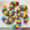 3D Slug Fidget Toy Colorful Slug Snail Toy Articulated Flexible All Ages Relief Anti-Anxiety Sensory Toys for Children 5