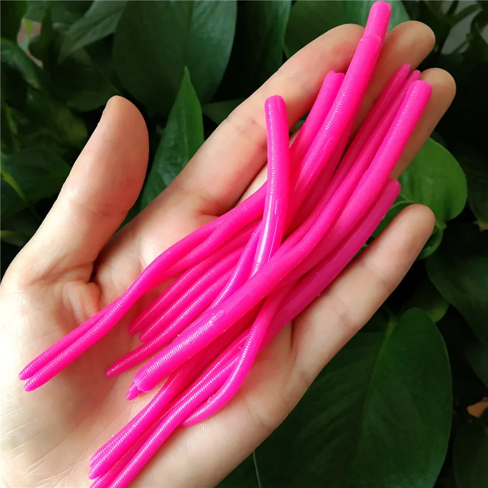 

TSURINOYA 48pcs Worm Soft Fishing Lure 11cm 2.4g Straight Twin Tail Soft Stick Baits Bass Silicone Bass Pike Jigging Swimbait