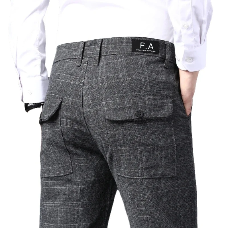 

2022 Spring and Autumn New Classic Style Men's Casual Pants Business Fashion Black Blue Elastic Regular Fit Brand Trousers Male