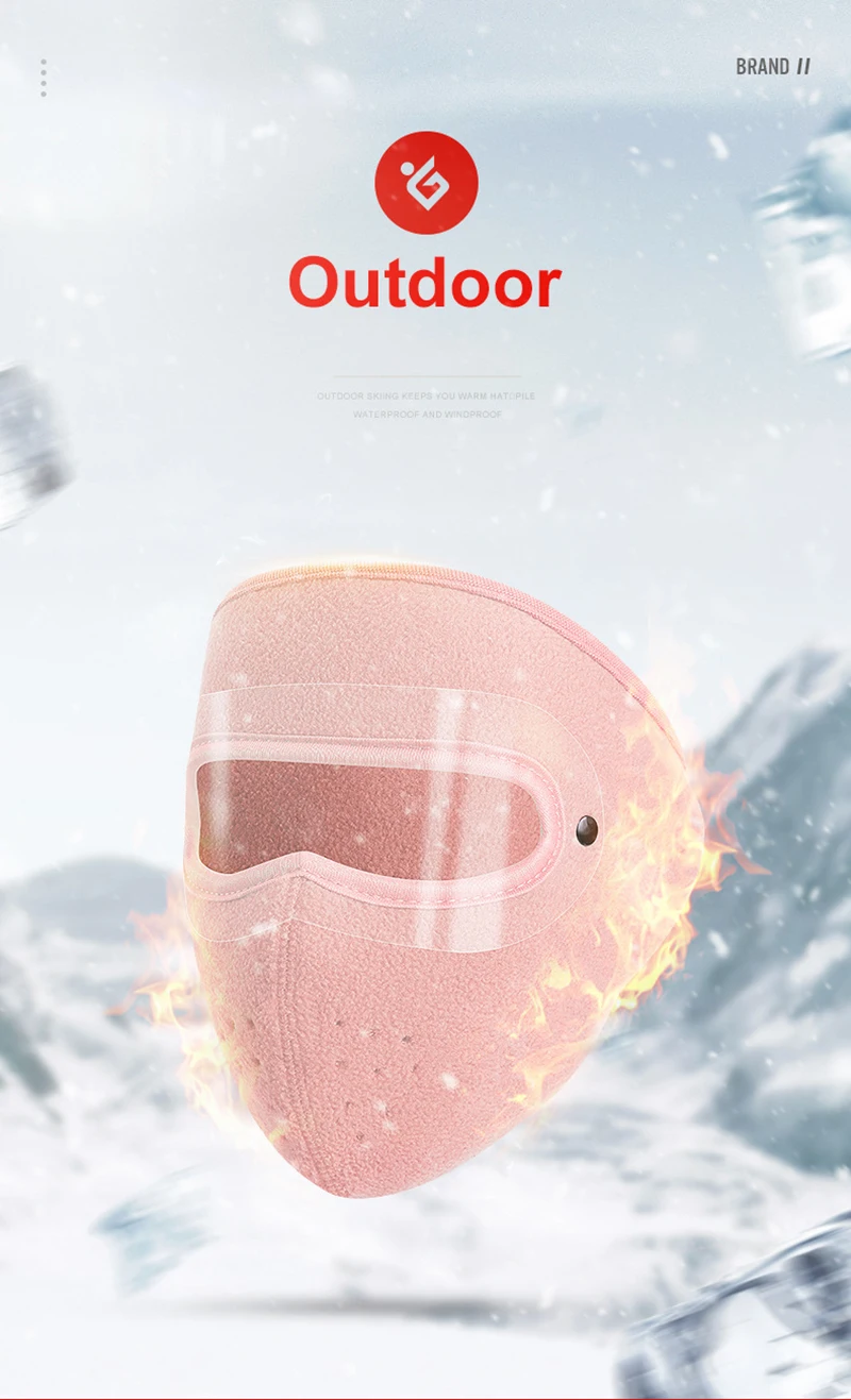 Description Picture 2 of itemUnisex Winter Warm Mask Face Shield Cycling Caps for Outdoor Fishing Breathable Mask with HD Anti-fog Goggles Fleece Warm Scarf