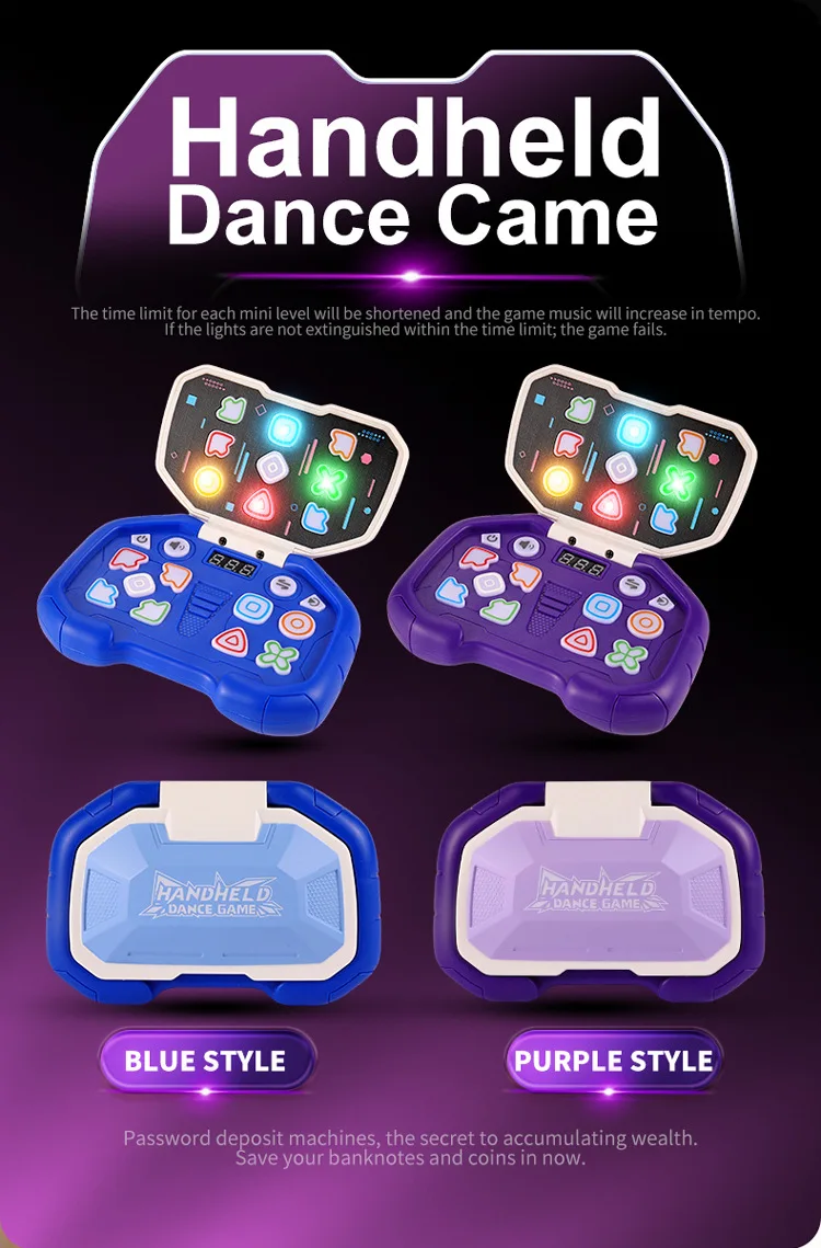 Máquina de juego de rompecabezas de música electrónica, juguetes de empuje rápido con botón pulsador, rompecabezas para niños, juegos de mesa de nivel de música de descompresión