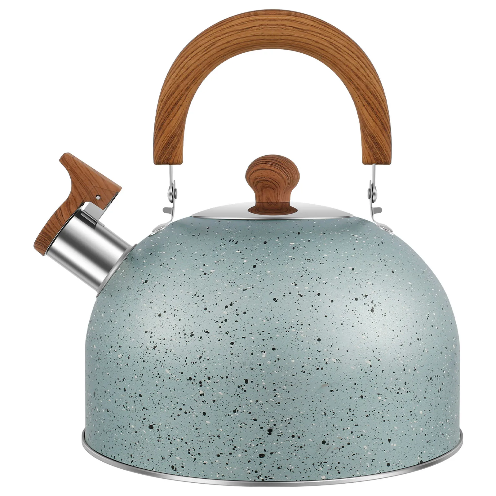 Tetera de té silbante de 3L con mango cómodo, tetera de acero inoxidable para acampar, hogar, oficina, cocina