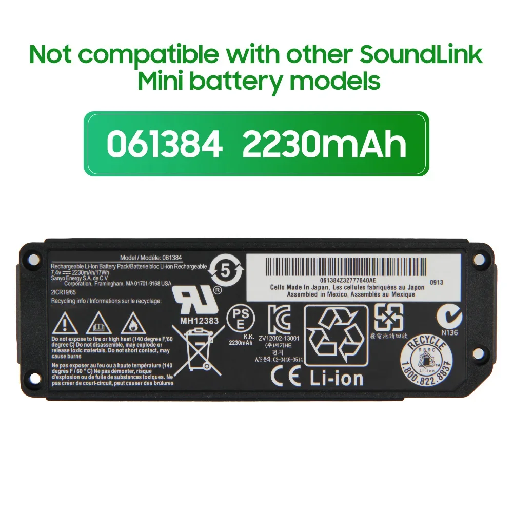 Li-ion Battery For Bose Soundlink Mini 7.4V 3000mAh - UK - View #13