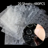 20 Sheets 480pcs Double Sided Adhesive Glue Sticker Sticky Tape Nail Glue For Fake Designs False Nails Art Tips Acrylic Manicure 1