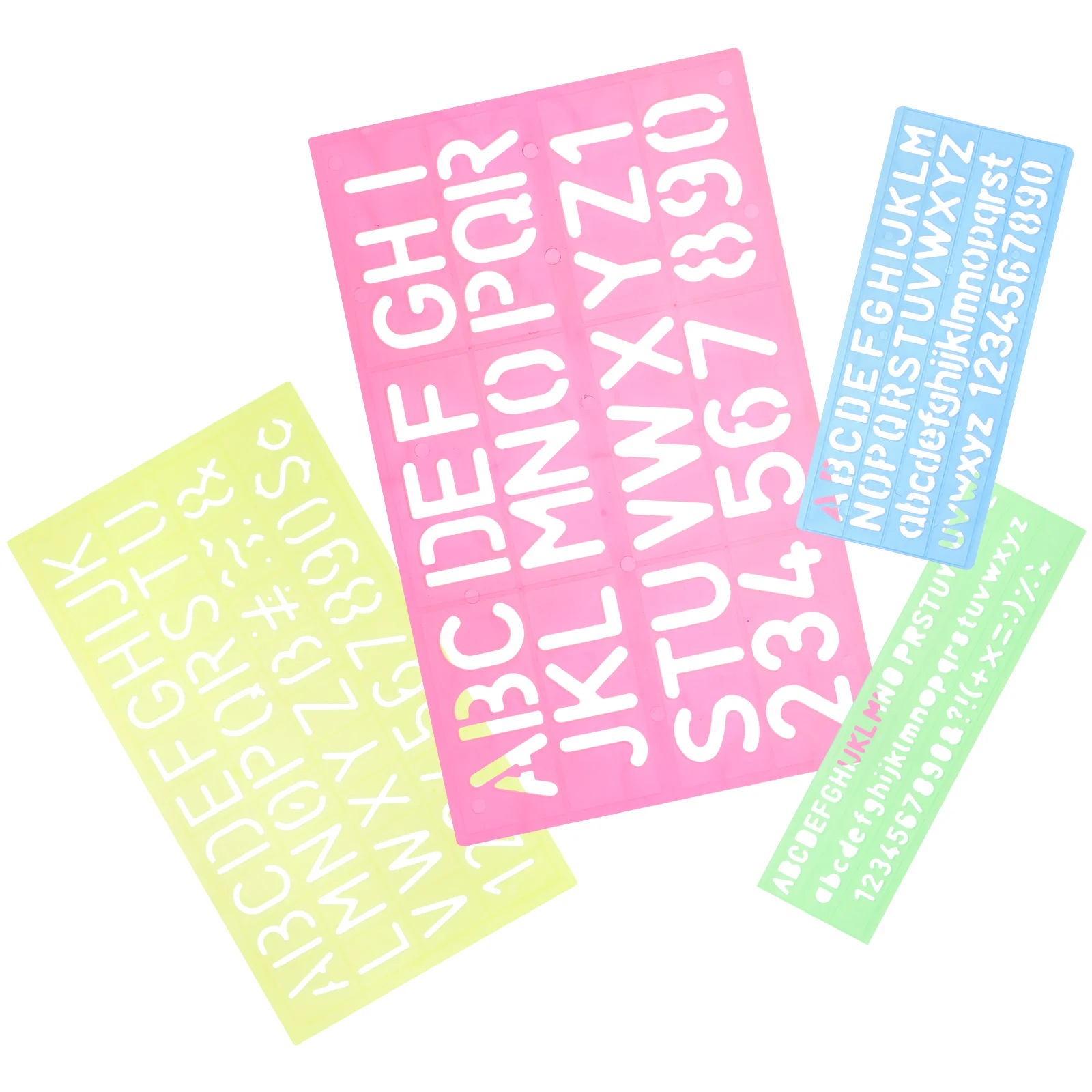 

4 Pcs Digital Letter Caliper Number Tracing Board Alphabet Spelling Plastic Child