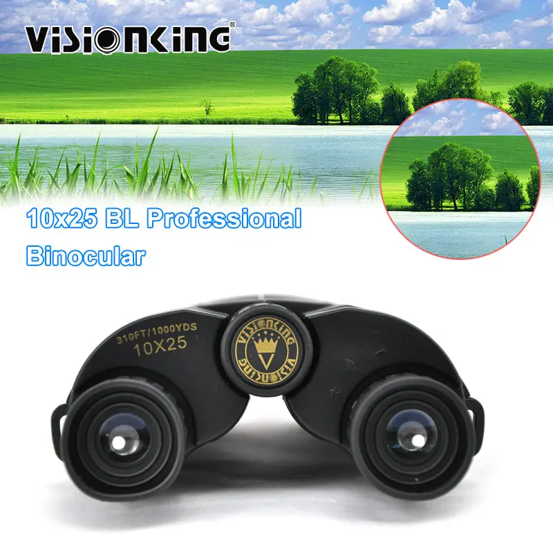 

Visionking 10x25 Outdoor Binoculars Portable Multi Coated FMC Camping Bird Watching Telescope Light Guide Scope Gift For Kid