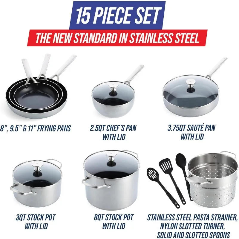 Blue Diamond 12-Piece Toxin-Free Ceramic Nonstick Pots and Pans Cookware Set,  Dishwasher Safe - AliExpress