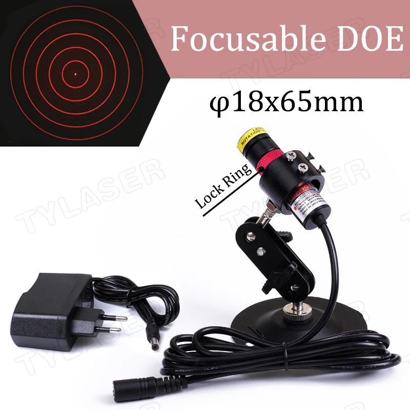 

Red 5 Ring DOE Focusable Locator D18x65mm 635nm Laser Module 10mw 30mw 50mw 100mw 150mw for Wood Positioning Cutting