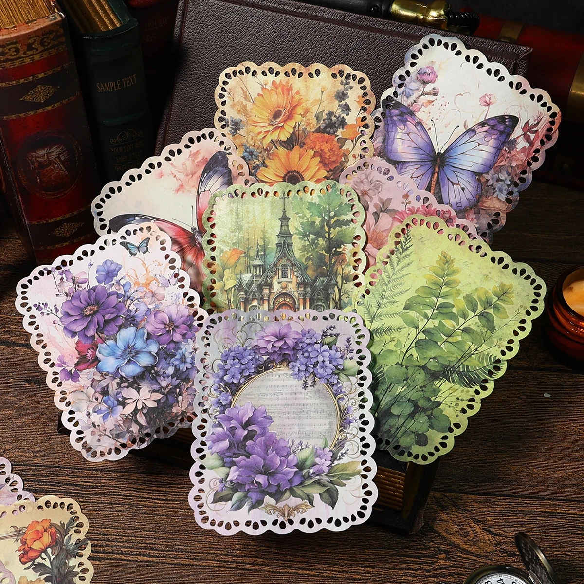 Journamm 20pcs/pack Vintage Plants Flowers Materials Paper DIY Scrapbooking Collage Diary Decor Stationery Craft Light Paper