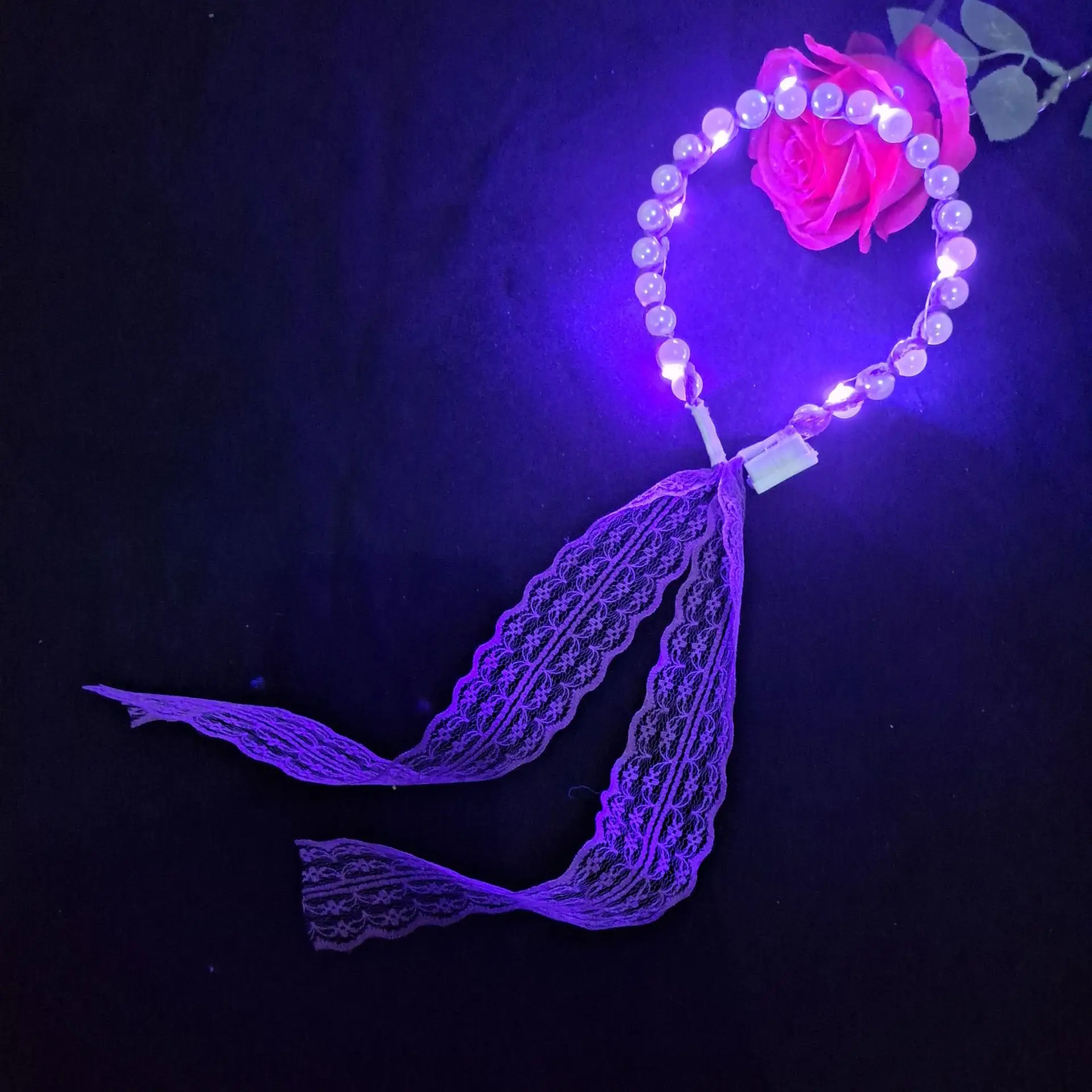 10pcs Fairy Pearl Headband Cute Hairband Crown Tassel Soft Luminous