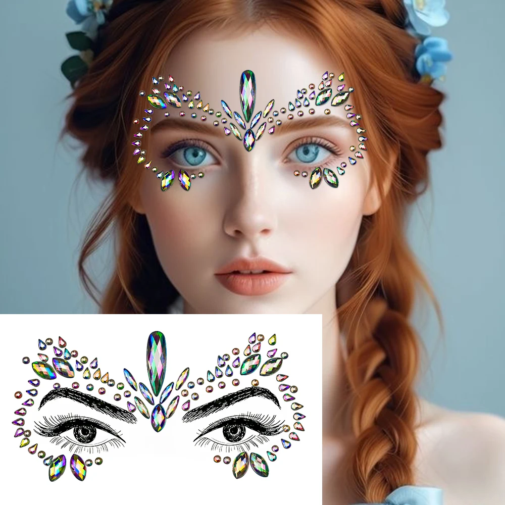 Sparkling Rhinestone Face Tattoo Stickers