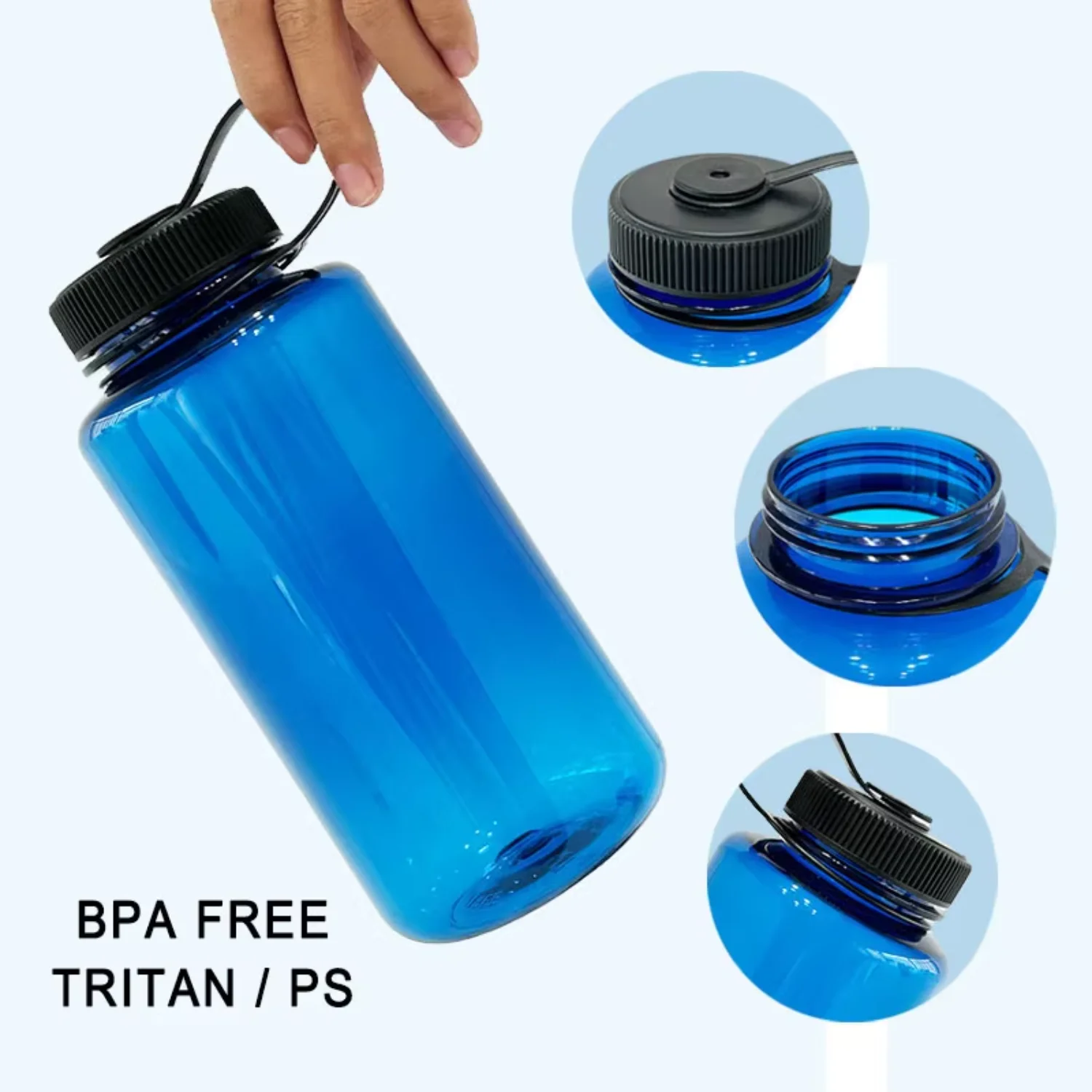 Print 32 oz BPA Free Sports for School Gym Fitness Leak Proof Waterbottle Reusable Clear Tritan