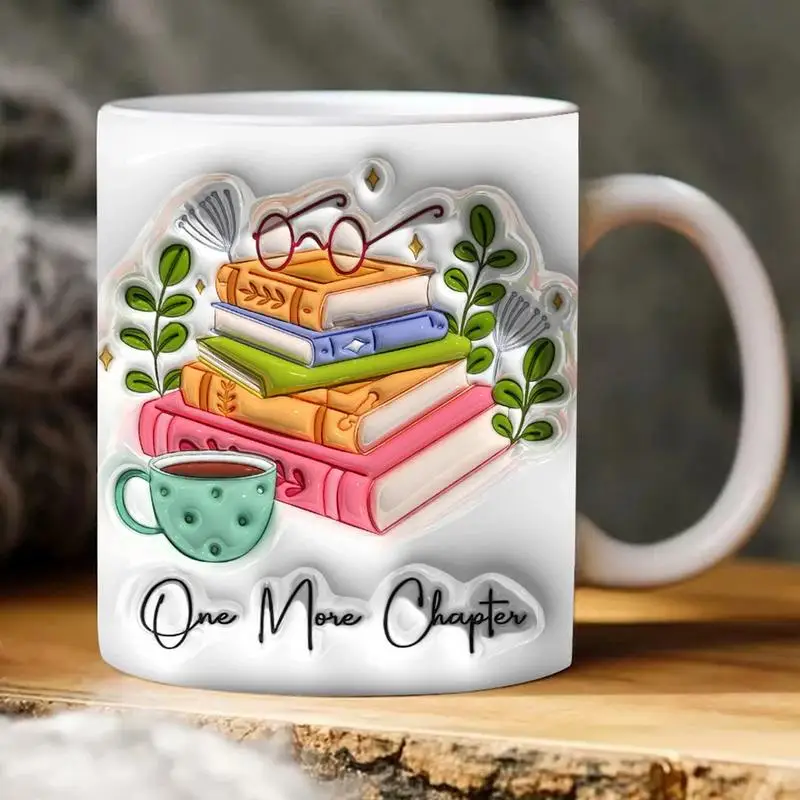 

More Chapter Coffee Mug Portable Ceramic Reading Mug 350ml Porcelain Book Lover Cup For Drink Funny Mug Gift Mugs Supplies