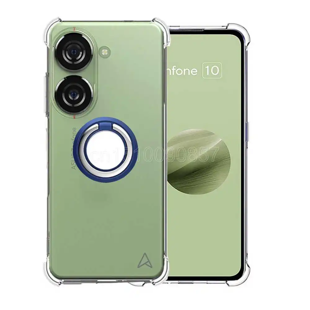 Фото Противоударный чехол с кольцом-держателем Для Zenfone 10 10Z, усиленный мягкий прозрачный чехол из ТПУ с четырьмя углами для Ausu Zenfone9 №3