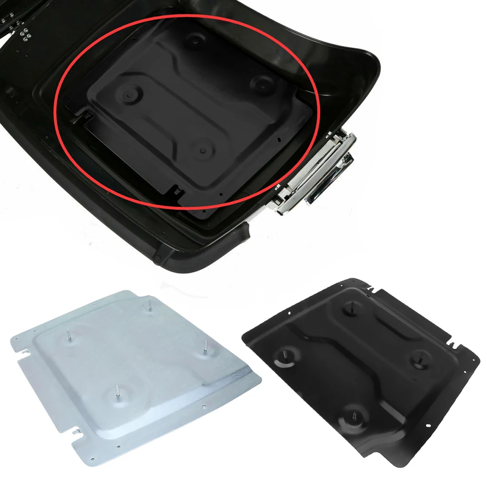 Per Harley Touring Road King Street Electra Glide 2009-2020 Moto Black Metal Chrome Trunk Tour Pak Pack Piastra Di Base