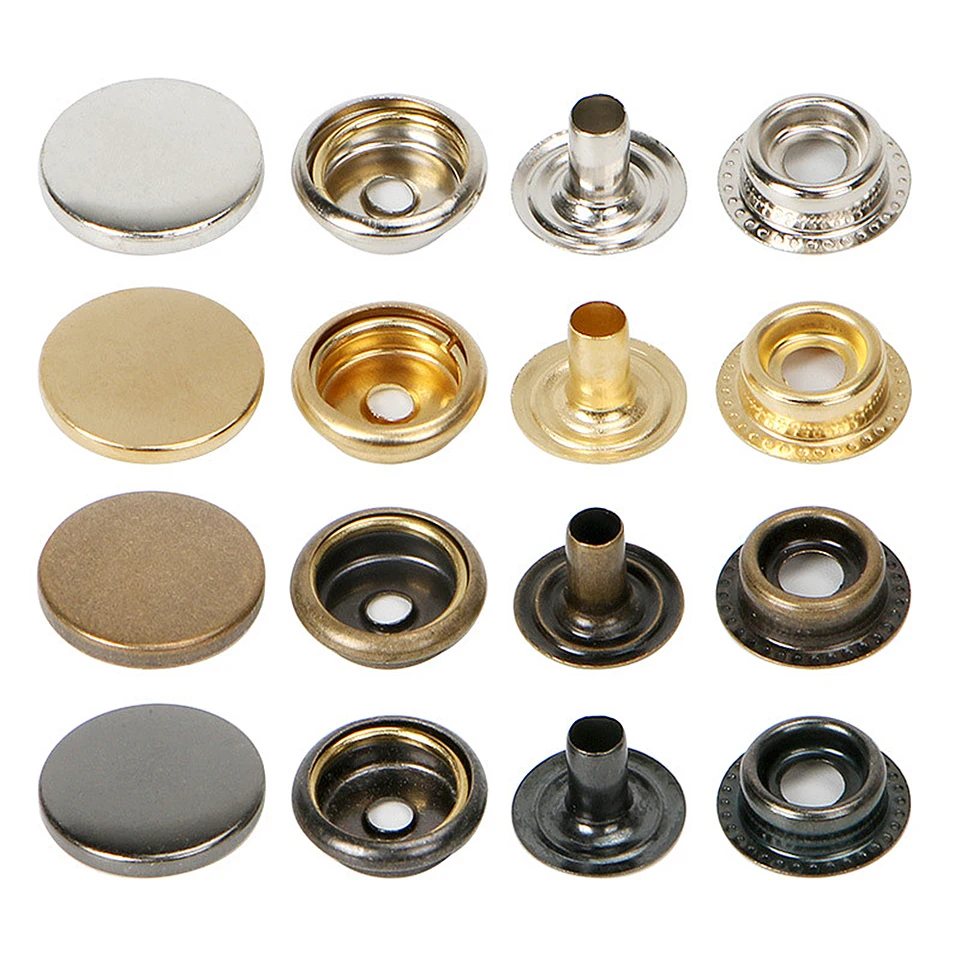 10 Pièces 15mm Boutons-pression En Métal En Alliage Boutons-pression