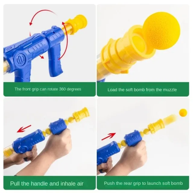 pet Toys Launch Training Interactive Shooter Gun Teaser Plush Ball Pet Creative Games Stretch Mini Pompoms Kittens Supplies 3