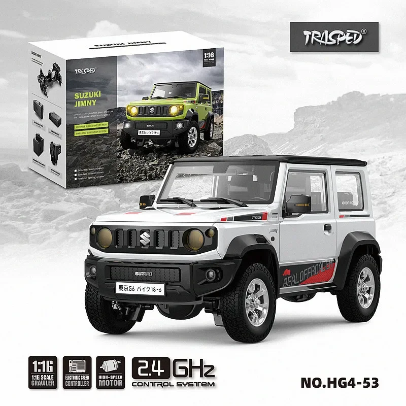 

1/16 JIMNY RC Car Rock Crawler LED Light Simulated Sound Off-Road Climbing Truck RTR Full Proportional Models toys for boys