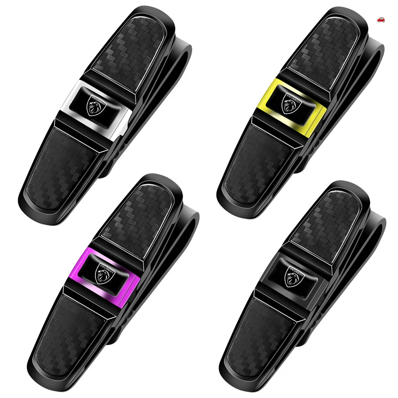 ABS Glasses Clip Car Sun Visor Card Ticket Clamp Fastener For Peugeot 206 307 308 3008 207 208 407 508 2008 408 4008 Rifter 5008