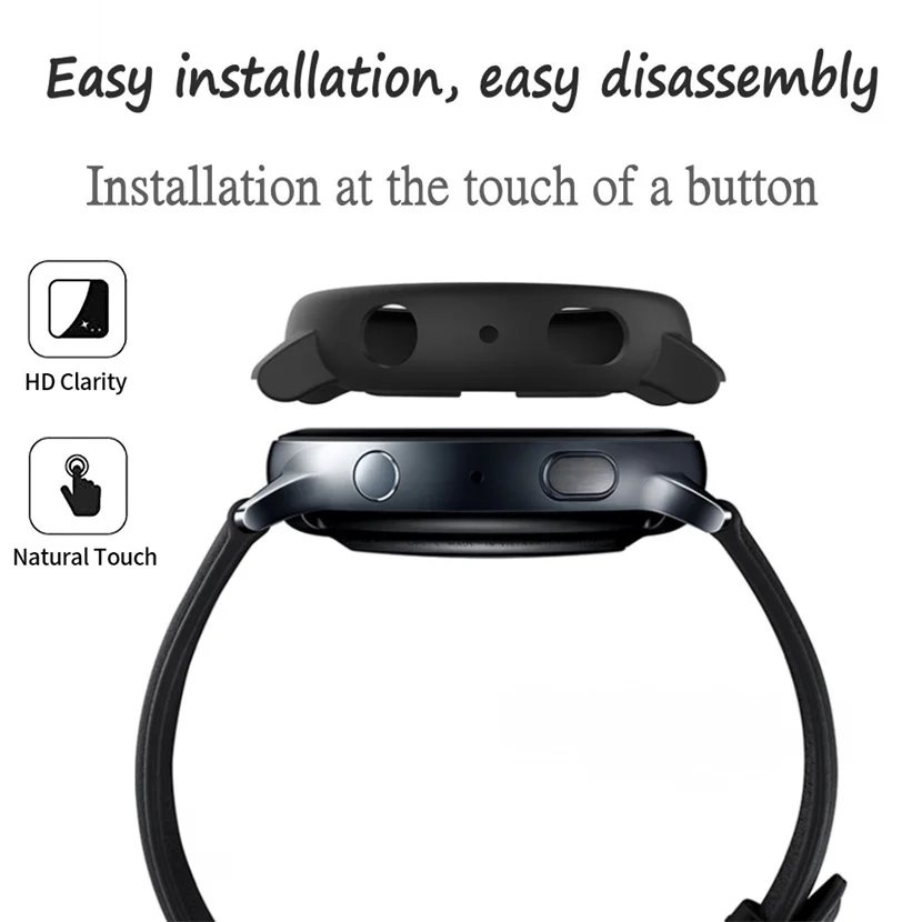 Чехол из закаленного стекла для Samsung Galaxy Watch Active 2 44 мм 40 мм, чехол-бампер с полным покрытием, защитная крышка для экрана, аксессуары (art.: 3920c43929817) - 3920c43929817