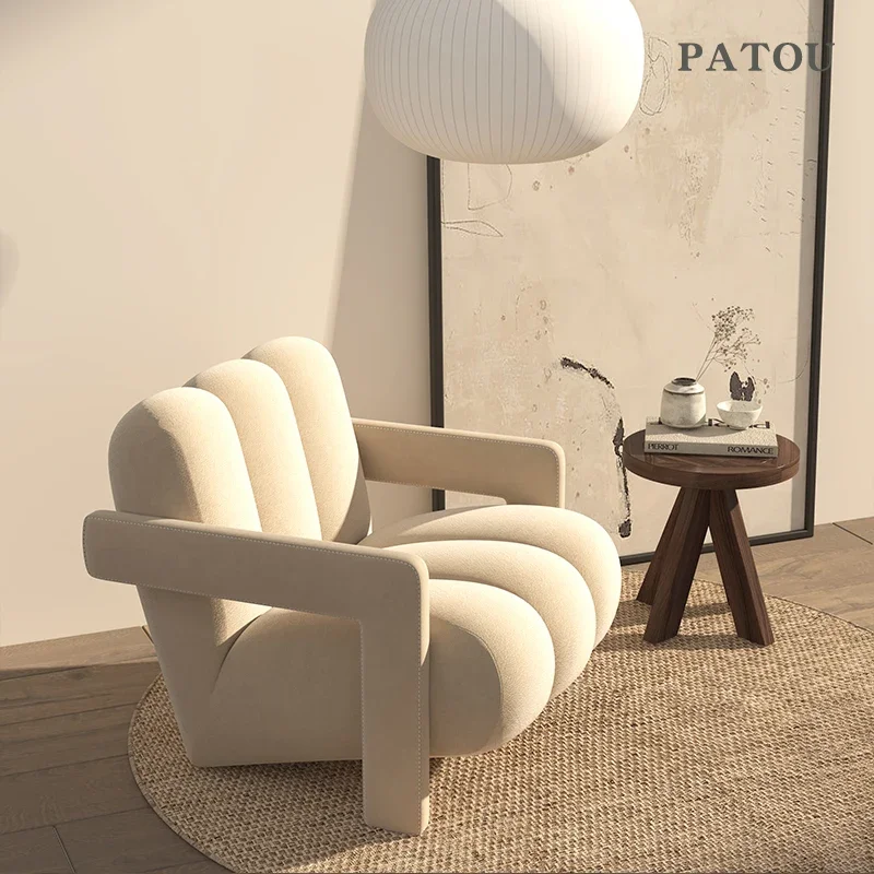 

Single Sofa Living Room Minimalist Fabric Single Bedroom Balcony Leisure Chair Couch