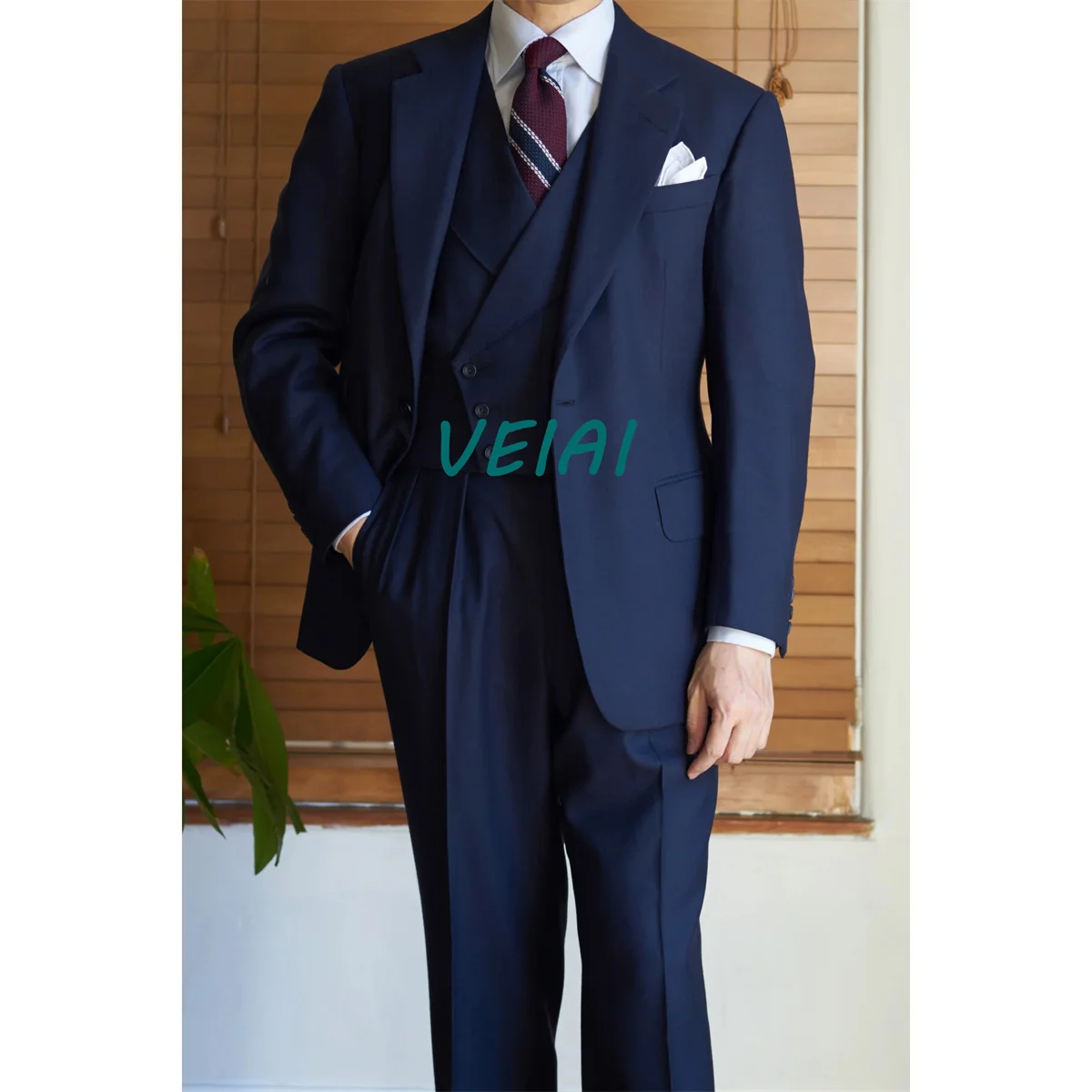 

Костюм Terno Мужской однобортный, элегантный официальный Блейзер темно-синего цвета с лацканами, жакет и брюки, приталенный силуэт