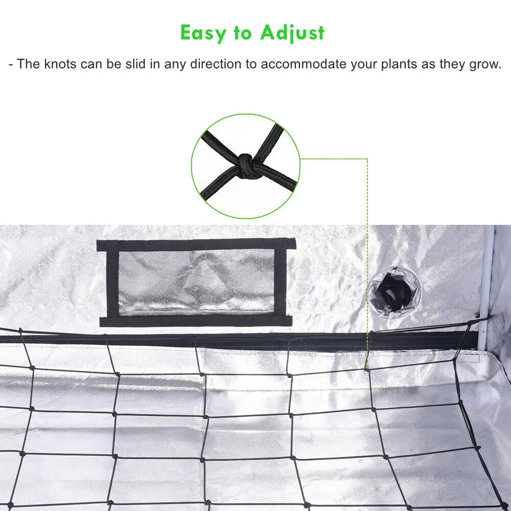 Garden Fence Mesh Grow Tents Bean Trellis Flexible Plant Climbing Steel 4/6 Hooks Home Plant Knitting Elastic Netting Farm
