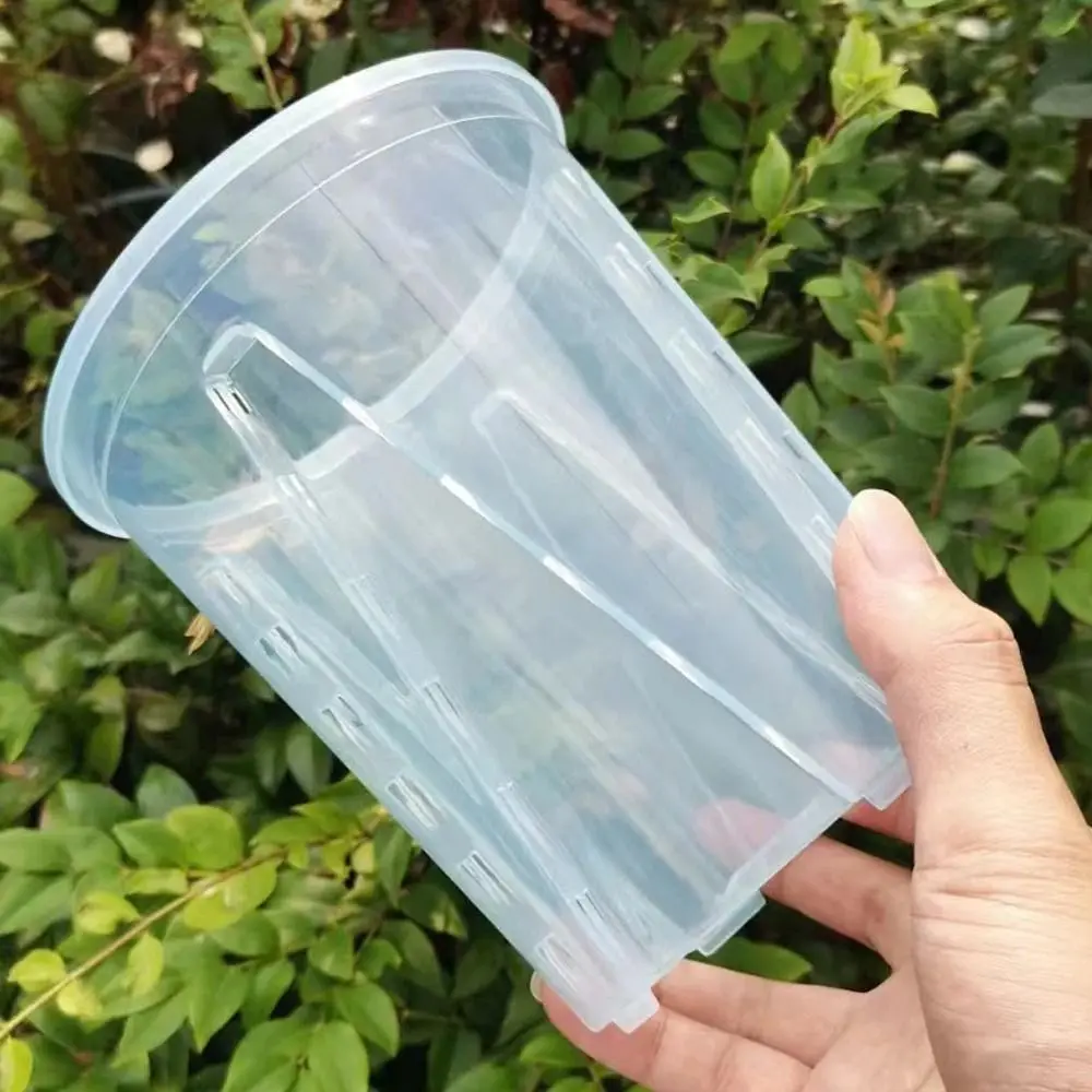 Plastic Root Control Transparent Flower Pot with Tray Breathable Planting Pot With Stomata Beautiful Phalaenopsis Orchid Pots