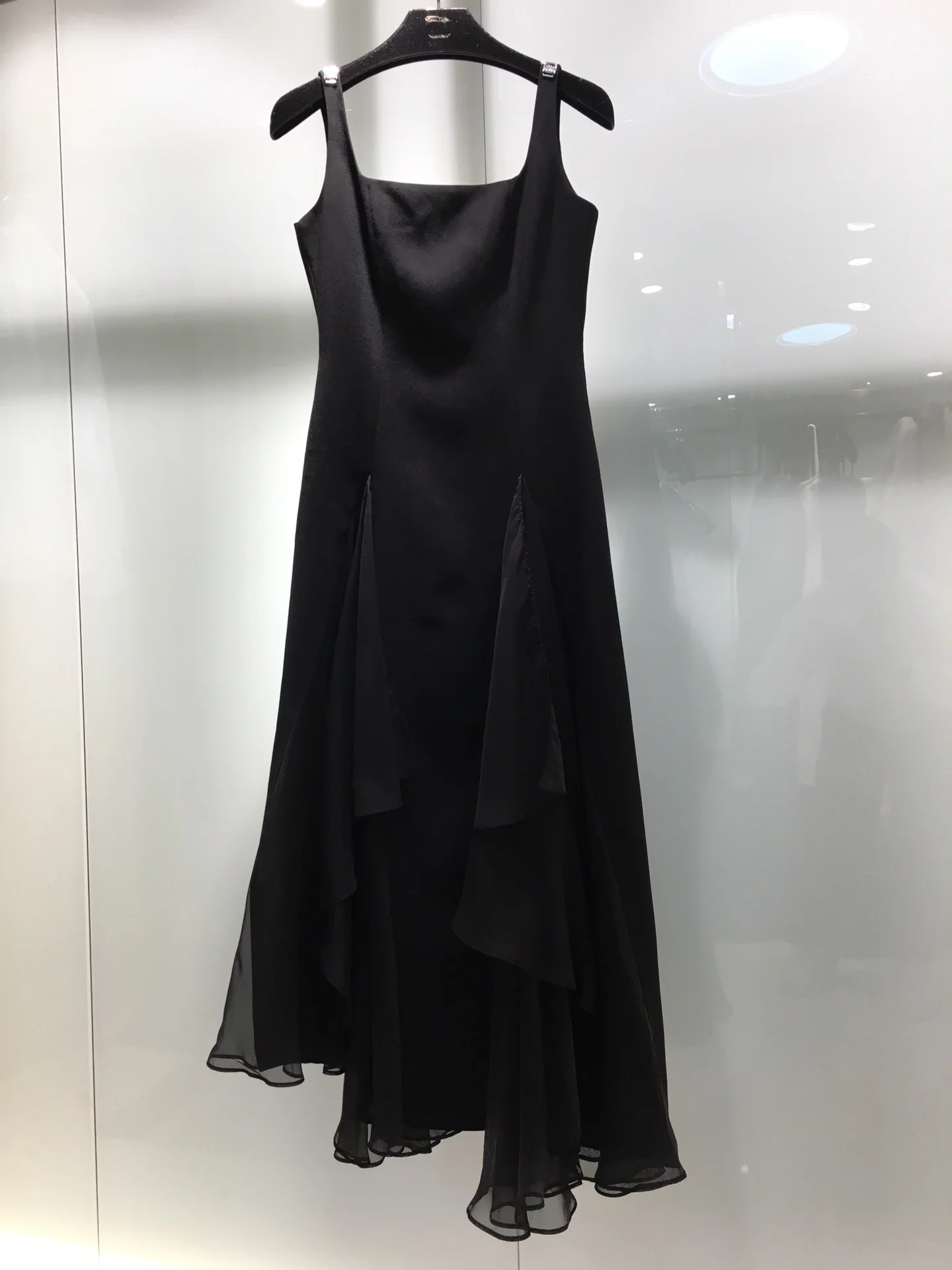 

Mesh splicing slit suspender dress with irregular skirt design casual fashion 2023 summer new style 0324