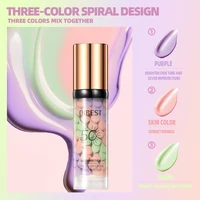 Qibest trois couleurs presse libération crème correcteur isoler maquillage Base du visage crème éclaircissante liquide correcteur visage apprêt 3