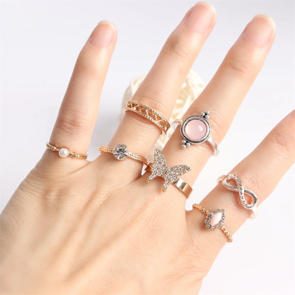 Wedding Rings Womens Ring Finger Rings Jewelry Rings Ring Jewelry 10/20/30/50Pcs/lot Fashion Rhinestone Crystal Rings For Women