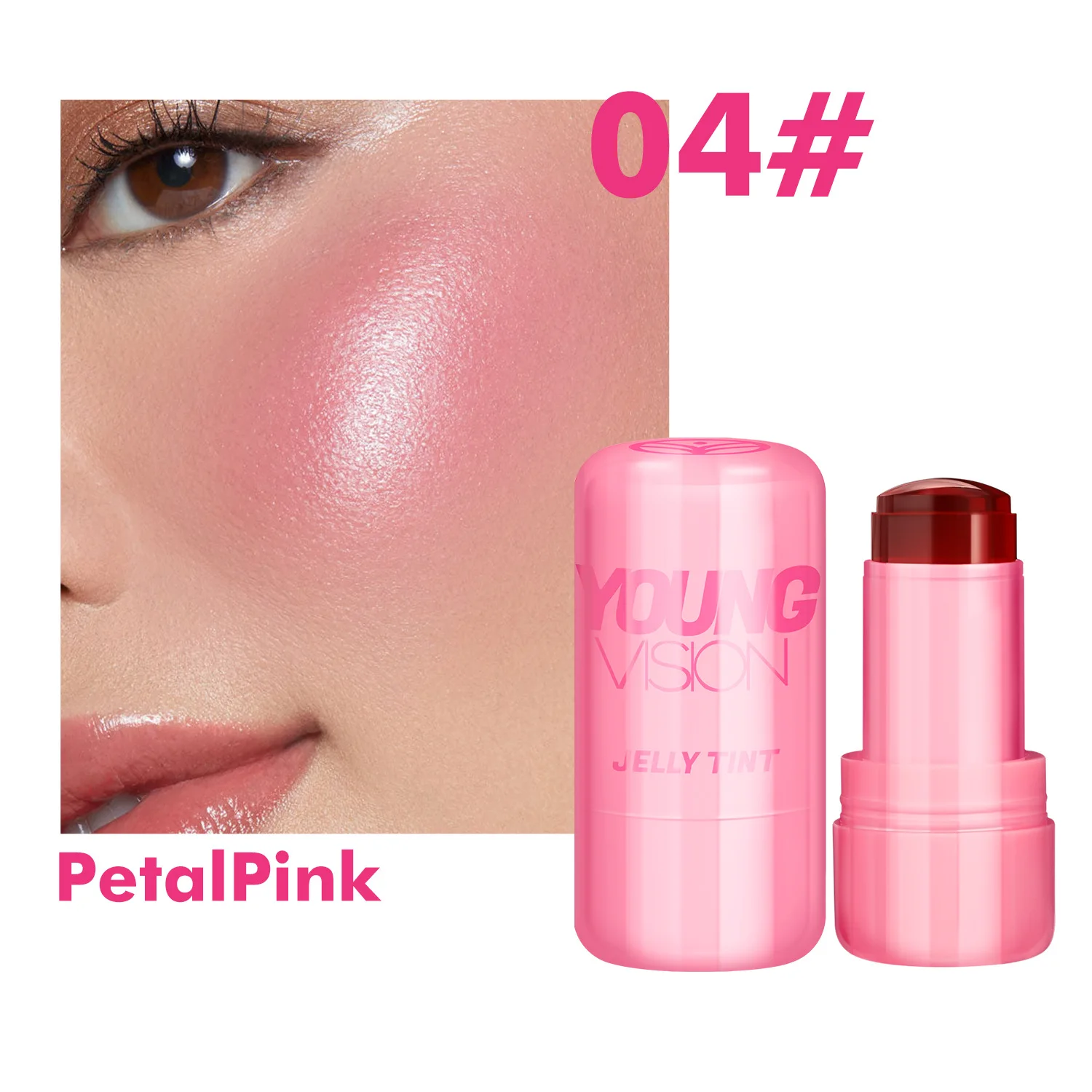 Hot Jelly Blush Lip Dye 4Pcs/Set Wears Makeups Gighly Saturated Enhances Complexion Lip Cheek Contour Rouge Liquid Blush Sticks 3
